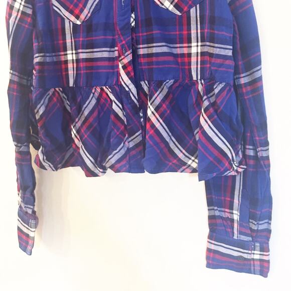 Girl's Levi Plaid Top sz M Long Sleeve Button Down Top M (10/12) - Picture 5 of 7